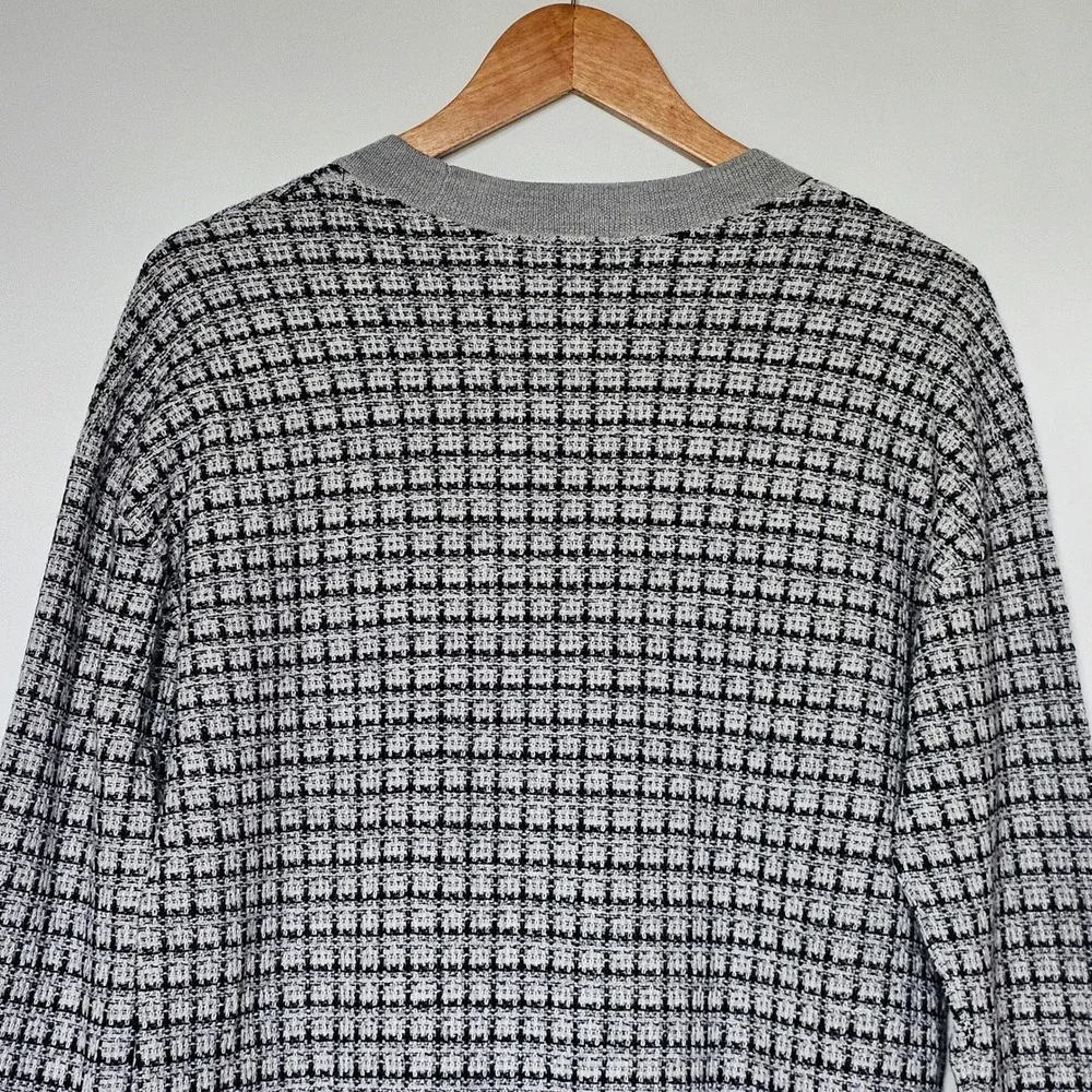 Talbots Cardigan LP Womens Grey Merino Wool Pearl Button Longline Sweater Preppy - Picture 10 of 11
